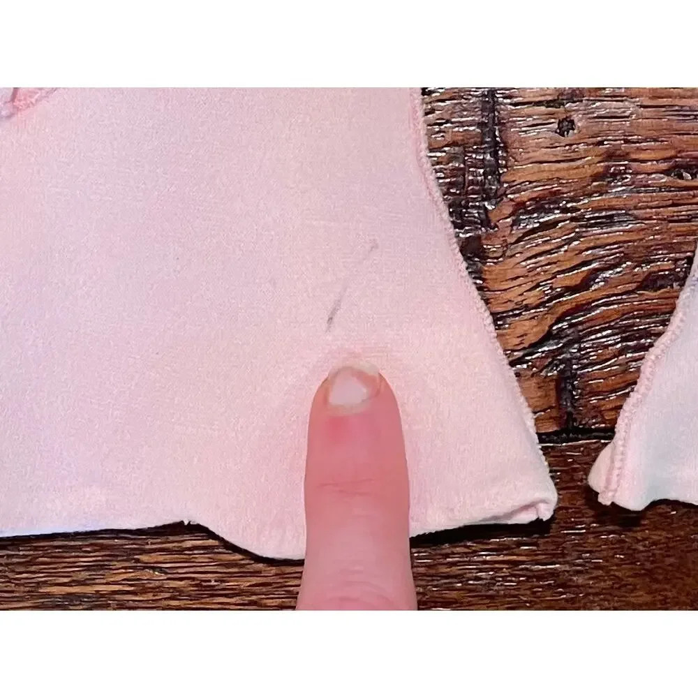 Vintage Pink Eyelet Gloves, Formal Gloves, Scalloped